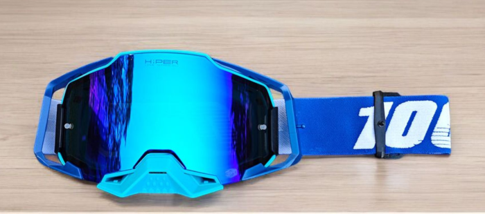 Мото окуляри 100% ARMEGA Goggle HiPER Blue - Silver Mirror Lens