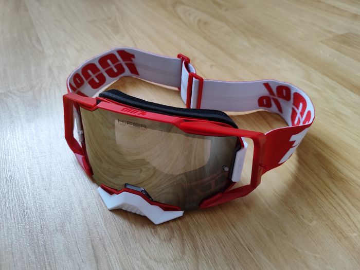 Мото окуляри 100% ARMEGA Goggle HiPER Red - Silver Mirror Lens