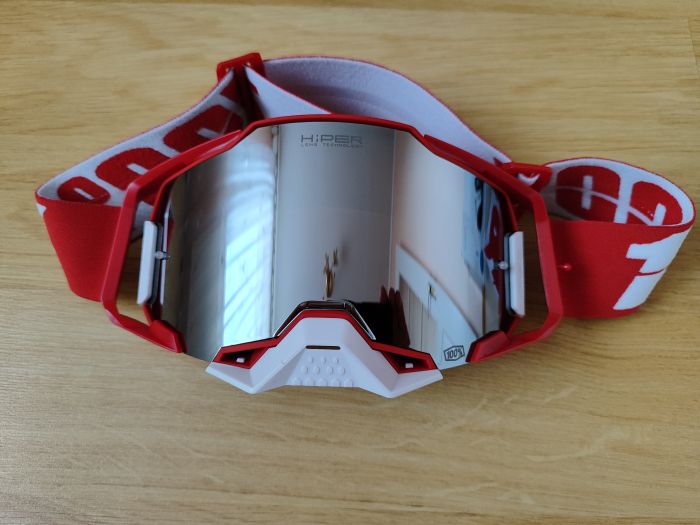 Мото окуляри 100% ARMEGA Goggle HiPER Red - Silver Mirror Lens