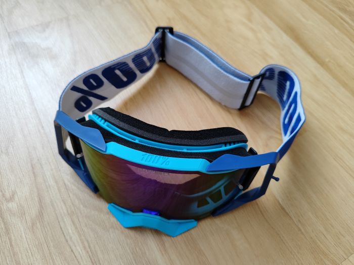 Мото окуляри 100% ARMEGA Goggle HiPER Blue - Silver Mirror Lens