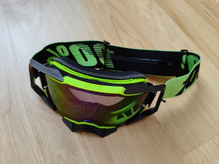 Мото окуляри 100% ARMEGA Goggle HiPER Yellow - Silver Mirror Lens